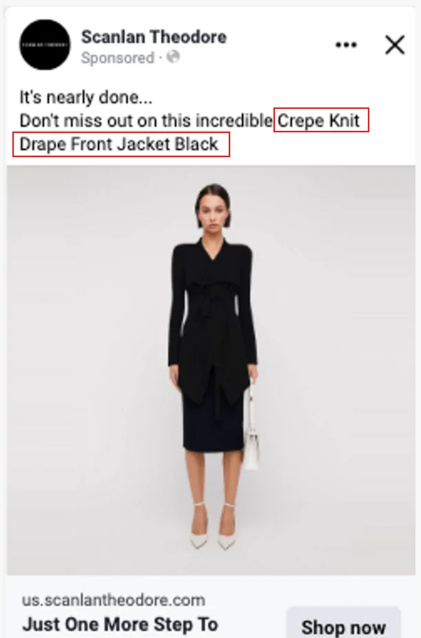 Single-image dynamic retargeting for add-to-cart audiences.