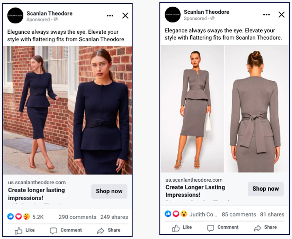 Front-and-back split-screen creative.