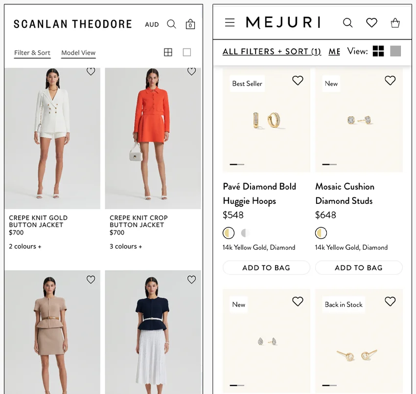Category- and price-aligned collection structure.