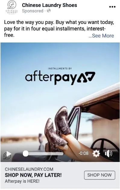 Payment Program creative format reference example