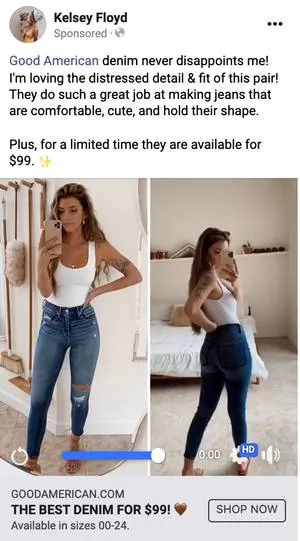 Dark Ads creative format reference example